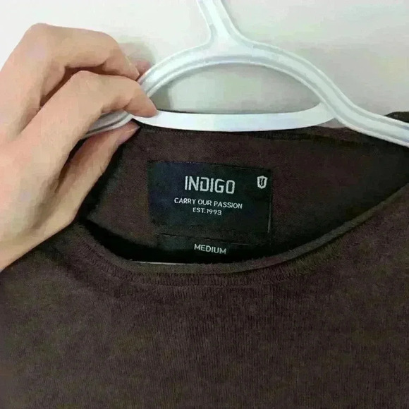 Indigo, long sleeve shirt , sweater, brown, size  medium - Picture 3 of 6